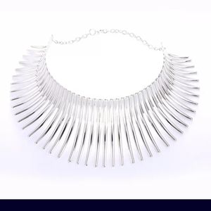 Silver collar necklace